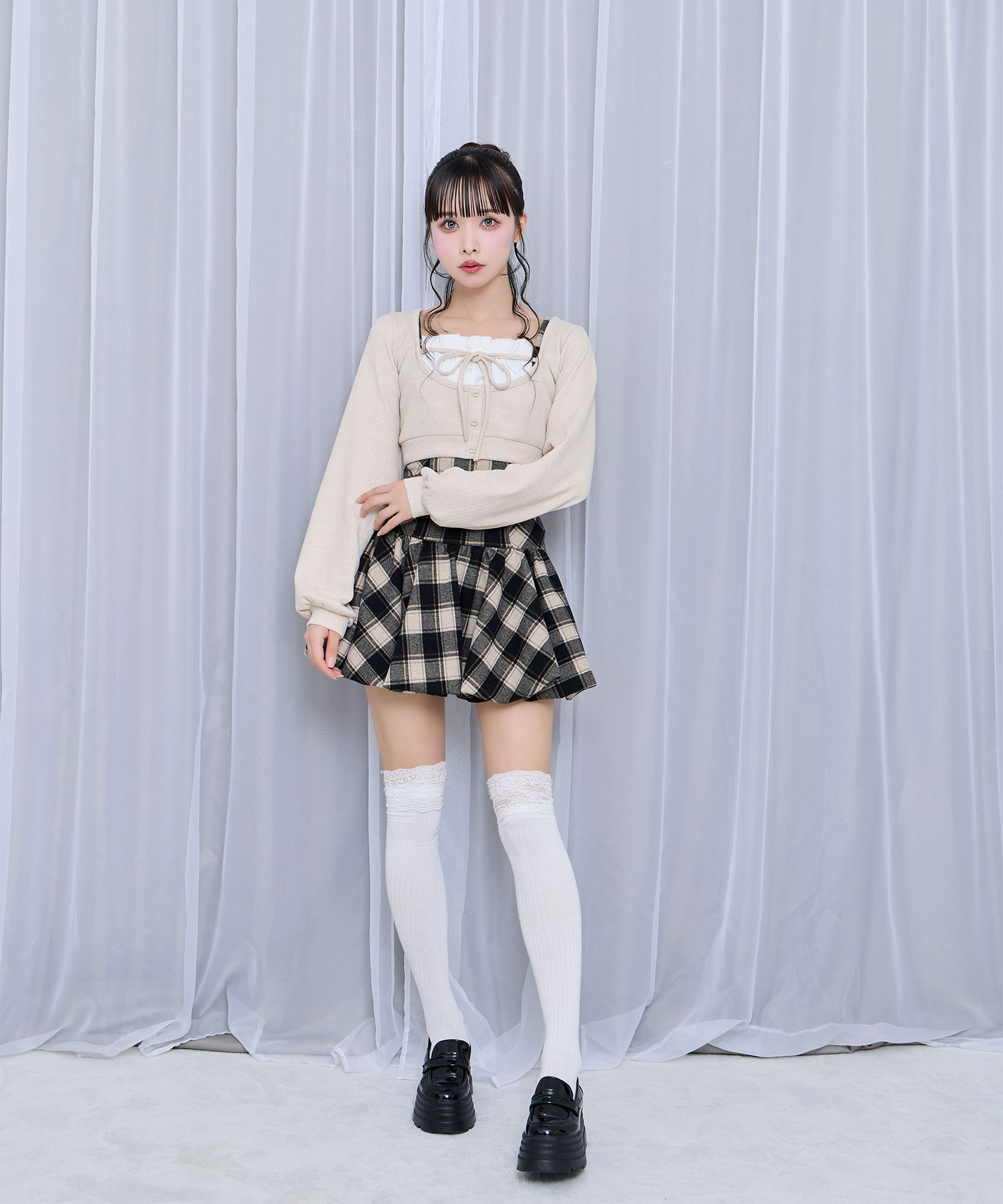 ボレロセットバルーンワンピース / ベージュ