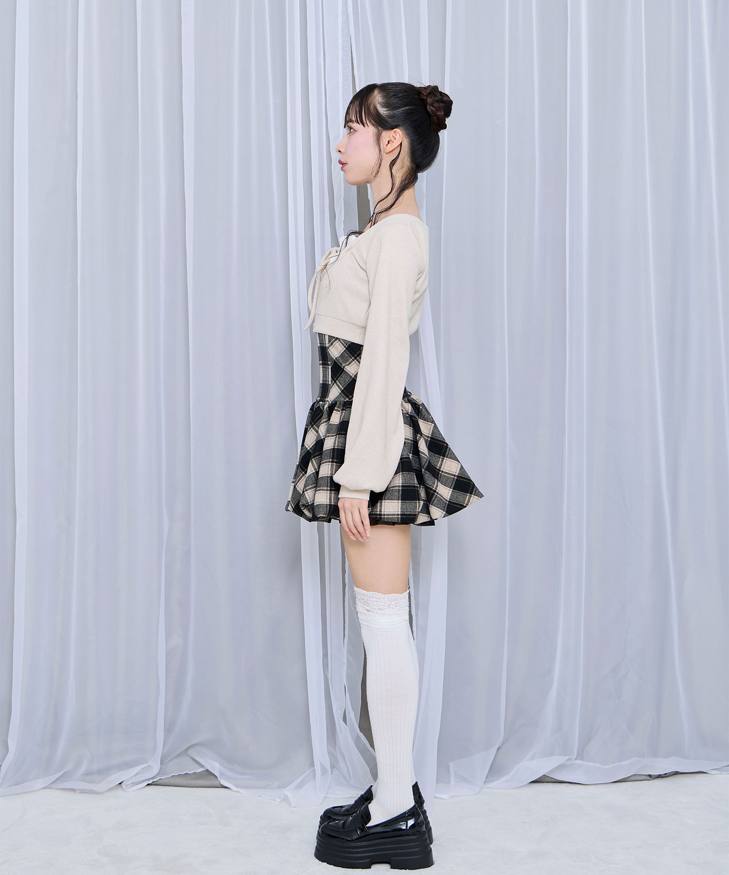 ボレロセットバルーンワンピース / ベージュ