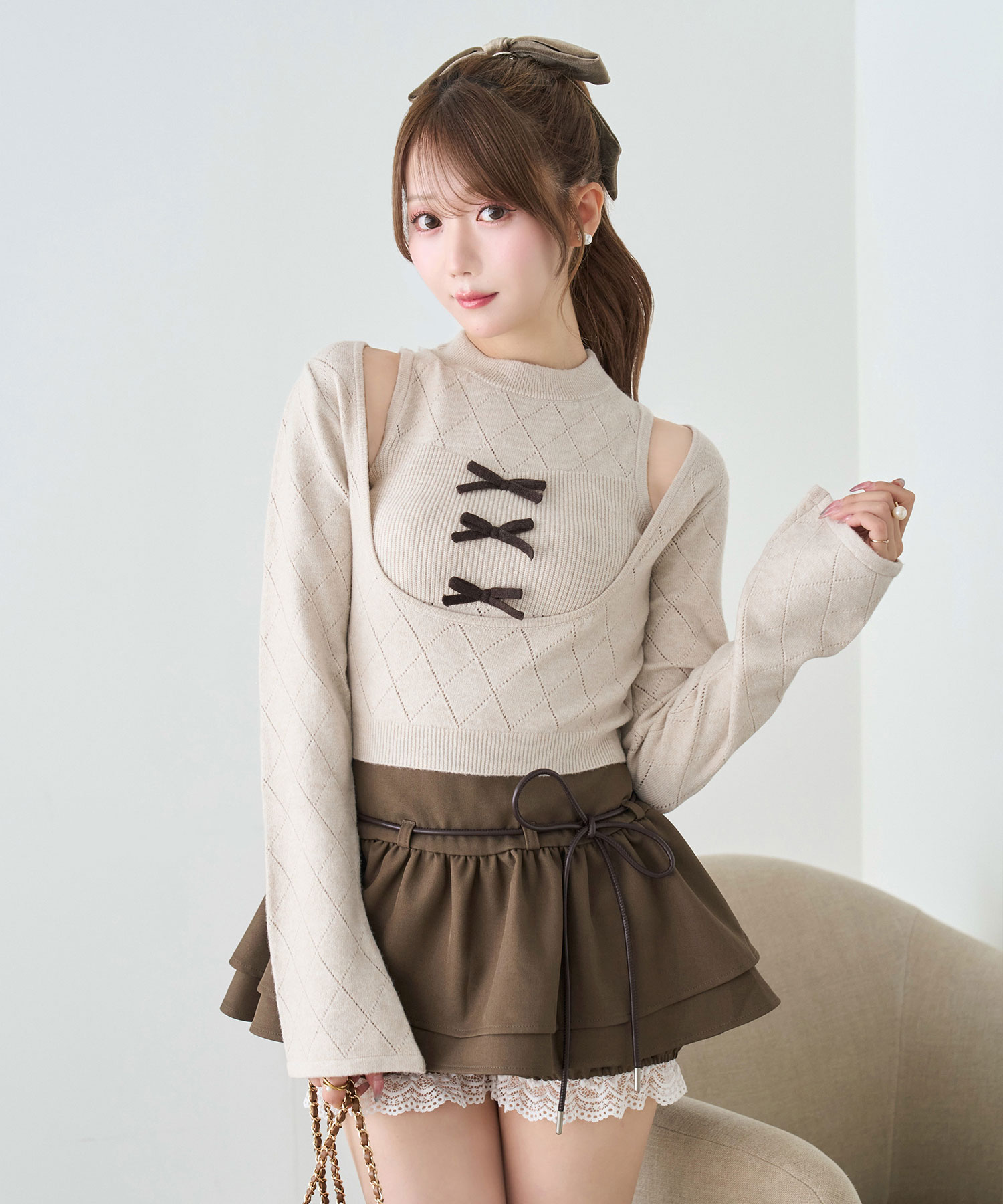 Triple ribbon knit ensemble