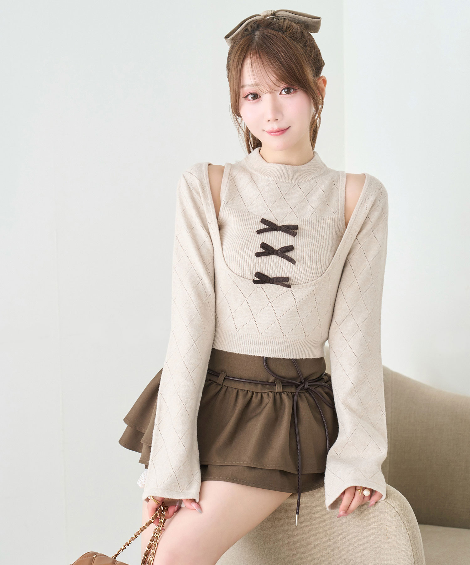 Triple ribbon knit ensemble