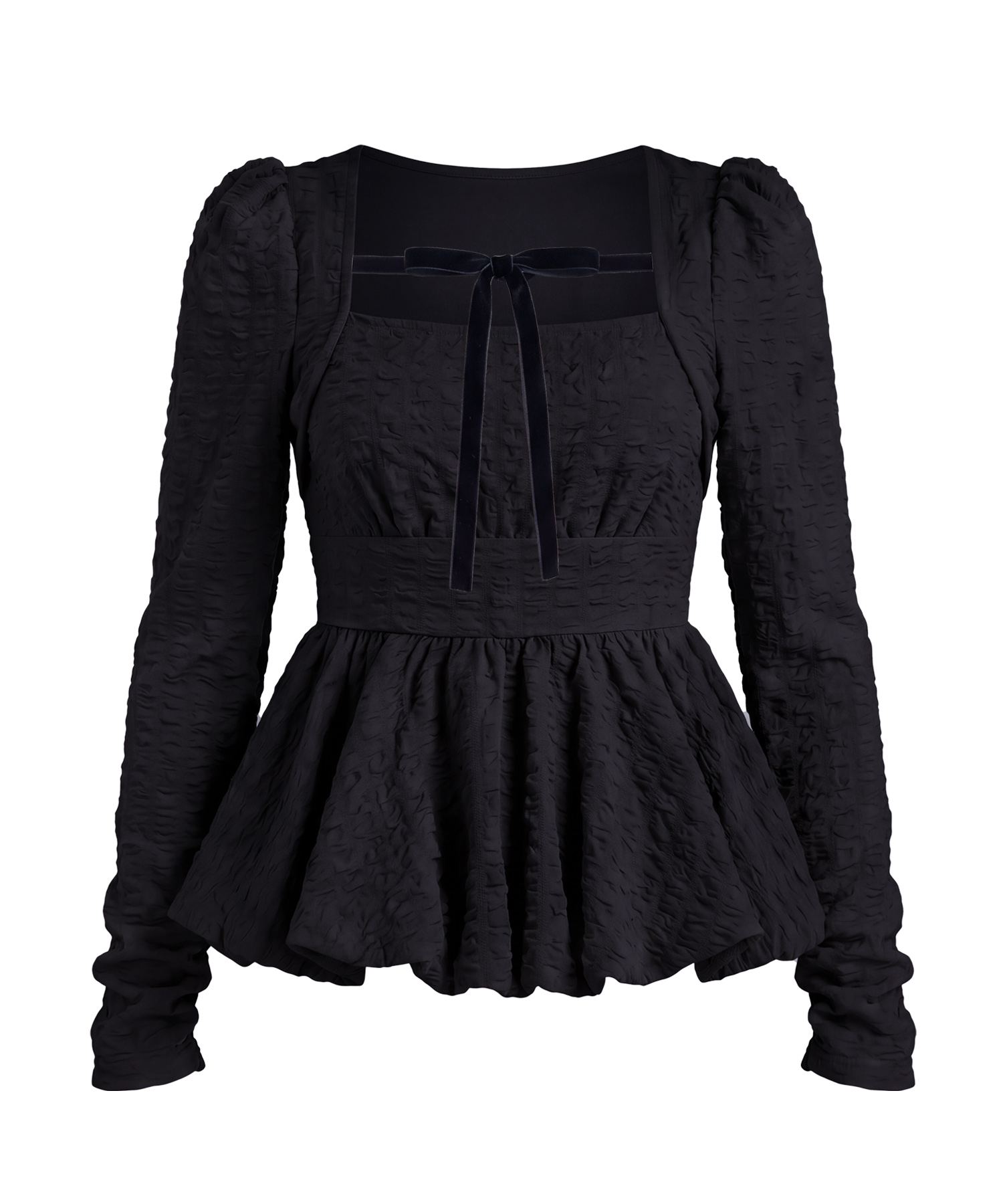 Peplum top ＆ flared pants set