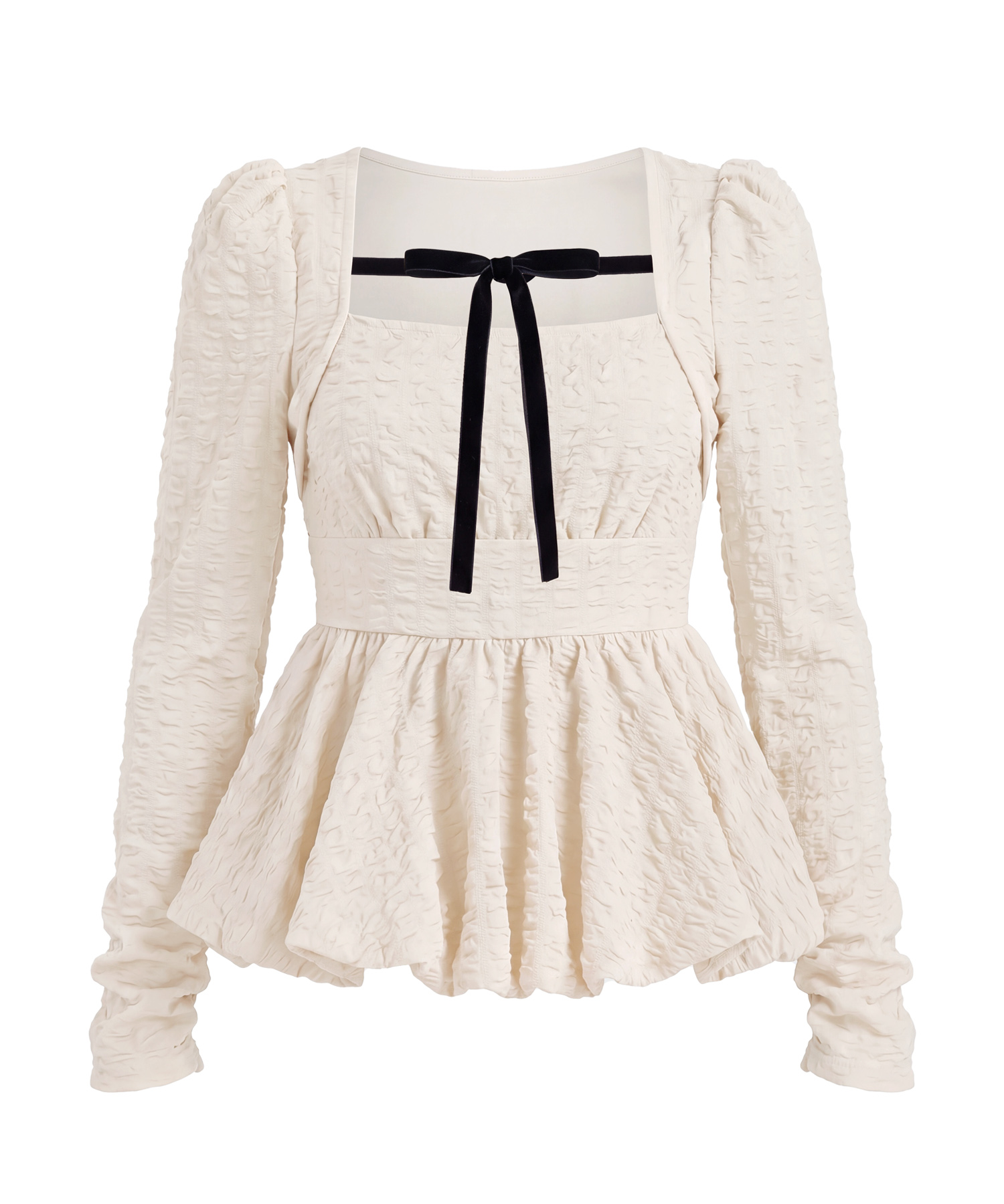 Peplum top ＆ flared pants set