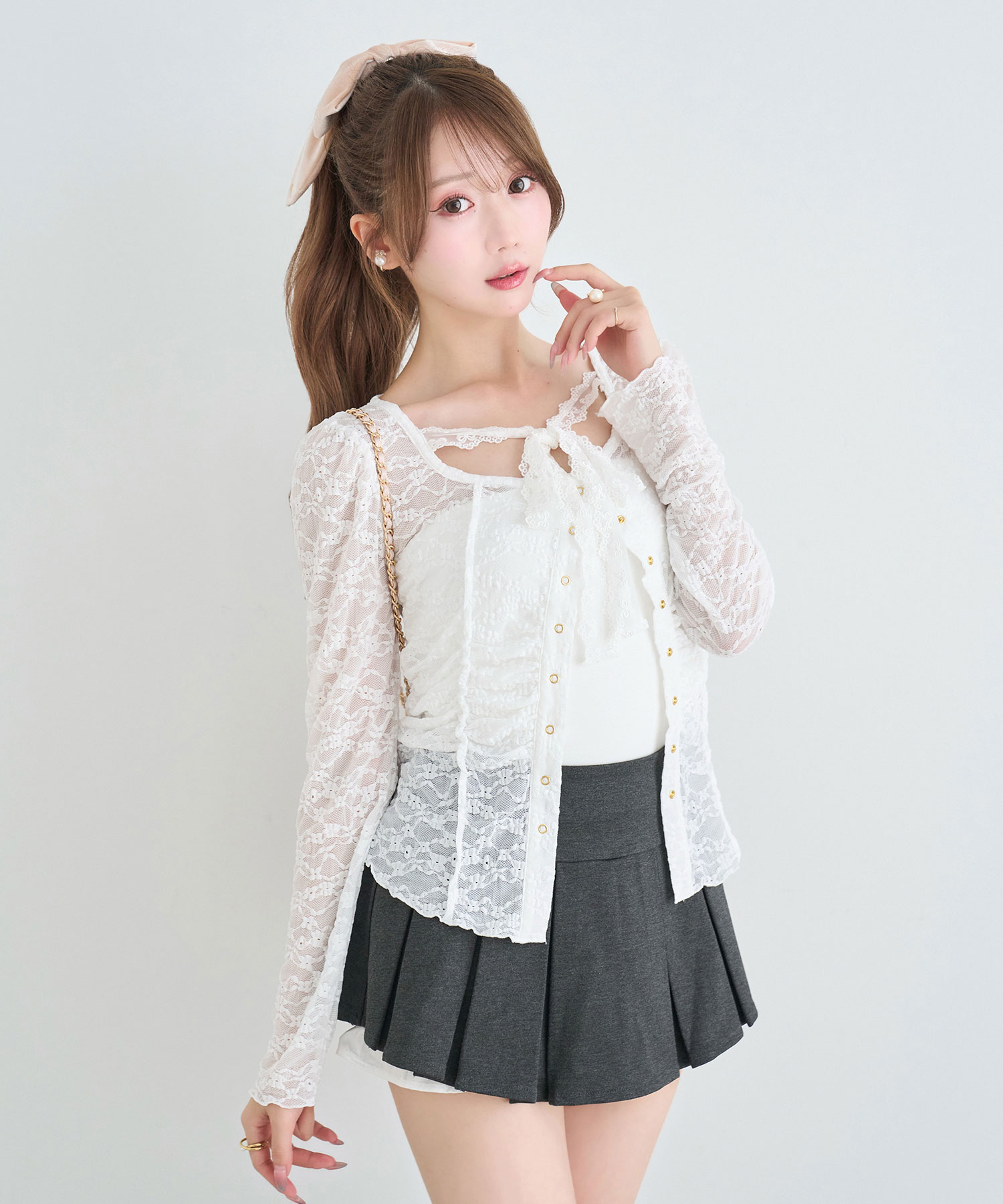Gathered Lace Top with bandeau