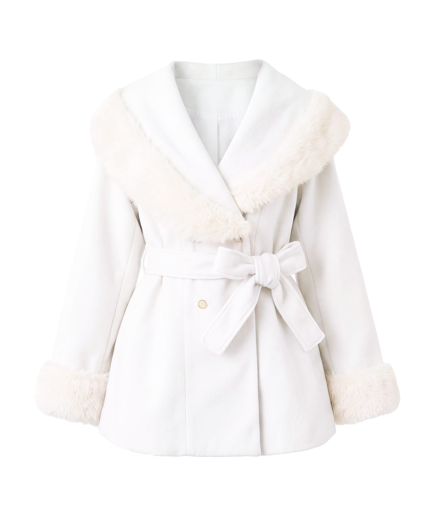 Fur shawl collar coat