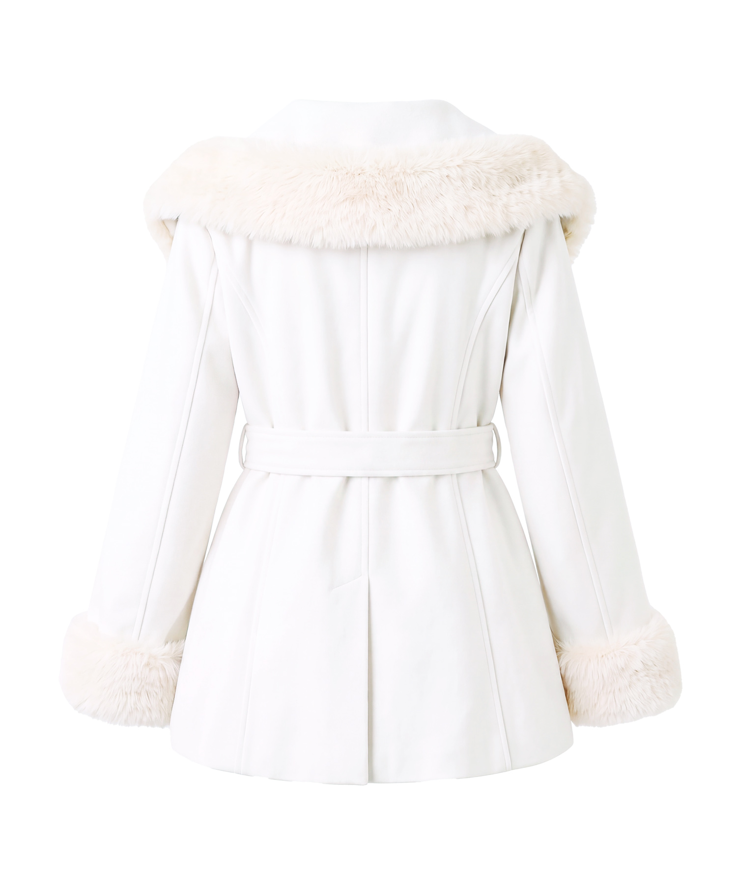 Fur shawl collar coat