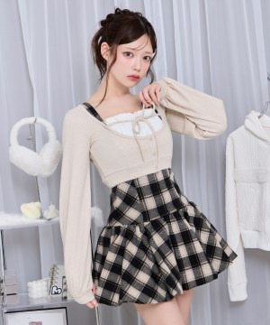 ボレロセットバルーンワンピース / ベージュ