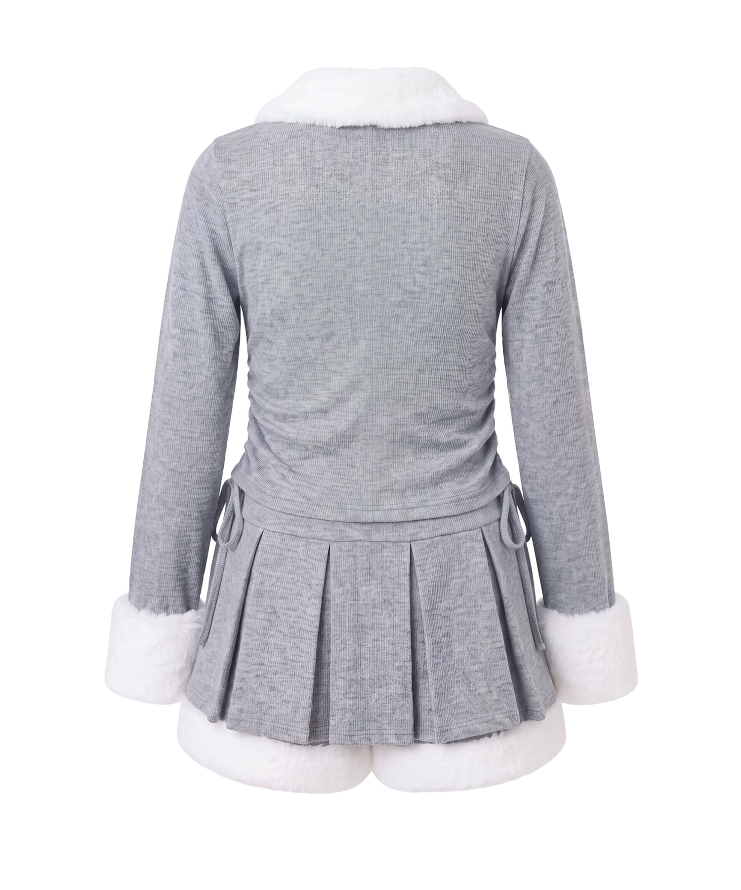 Fur collar zip set