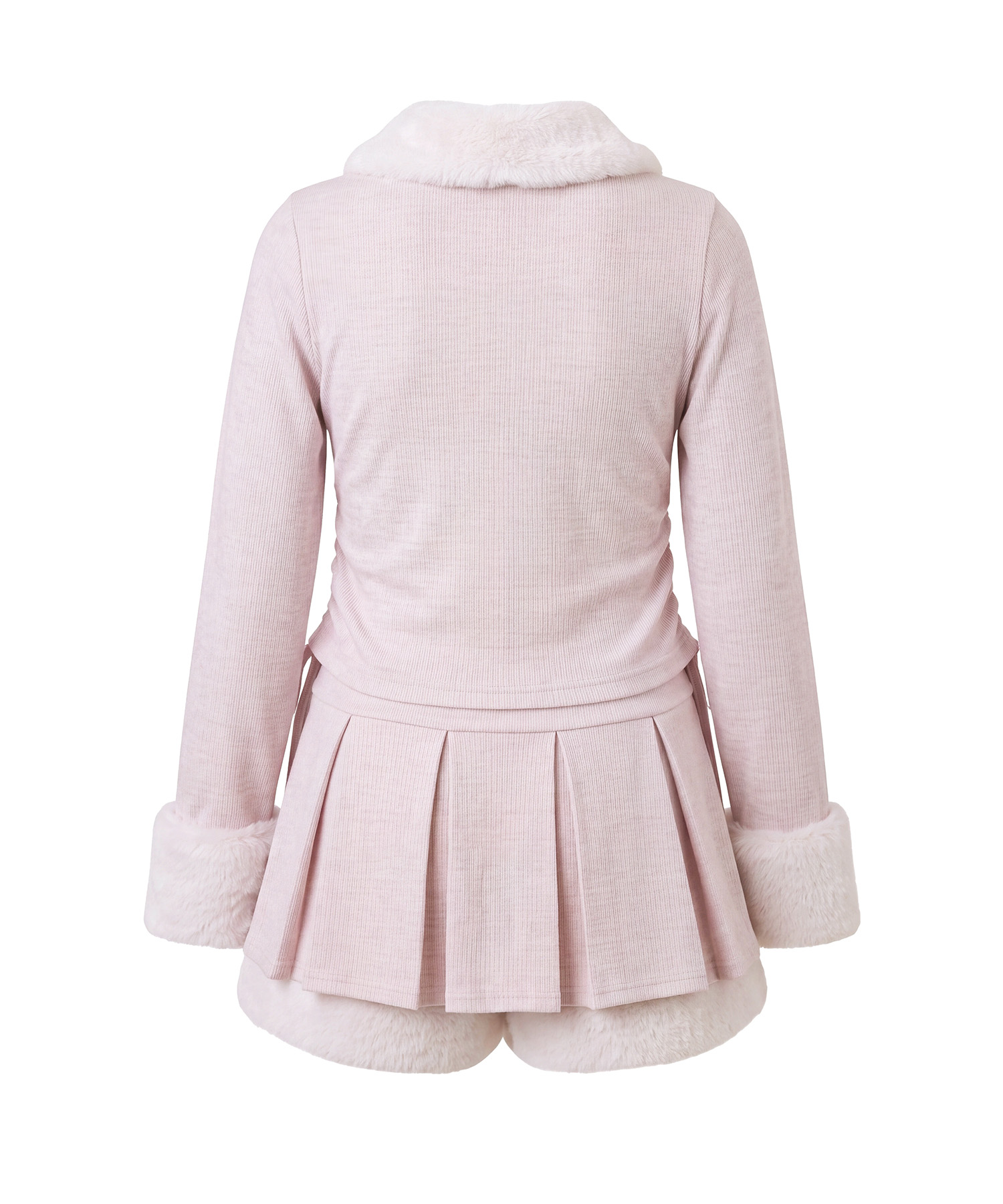 Fur collar zip set