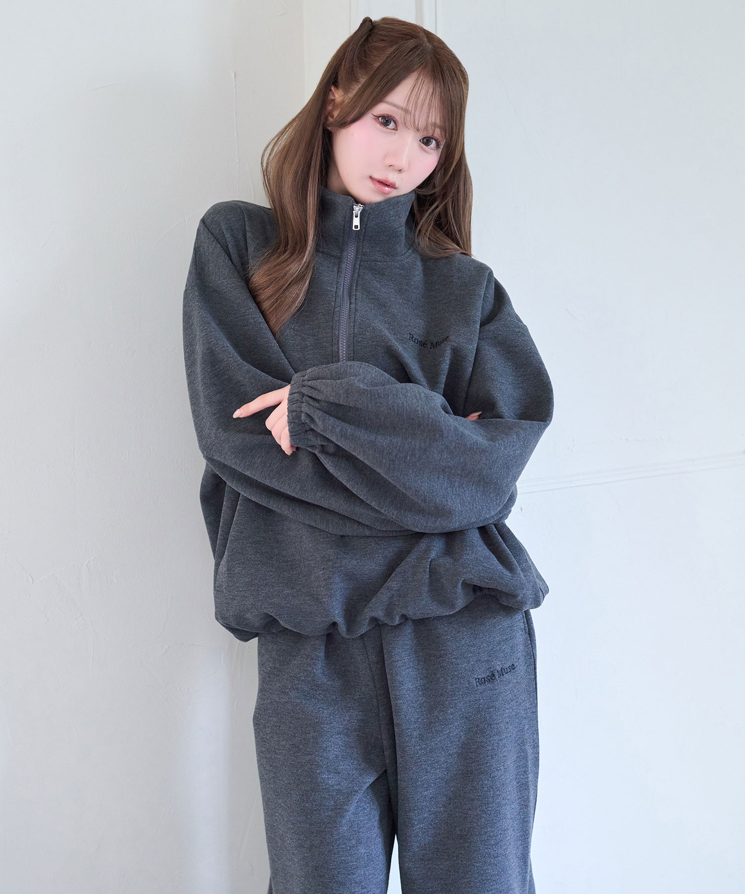 Mochi mochi halfzip tops
