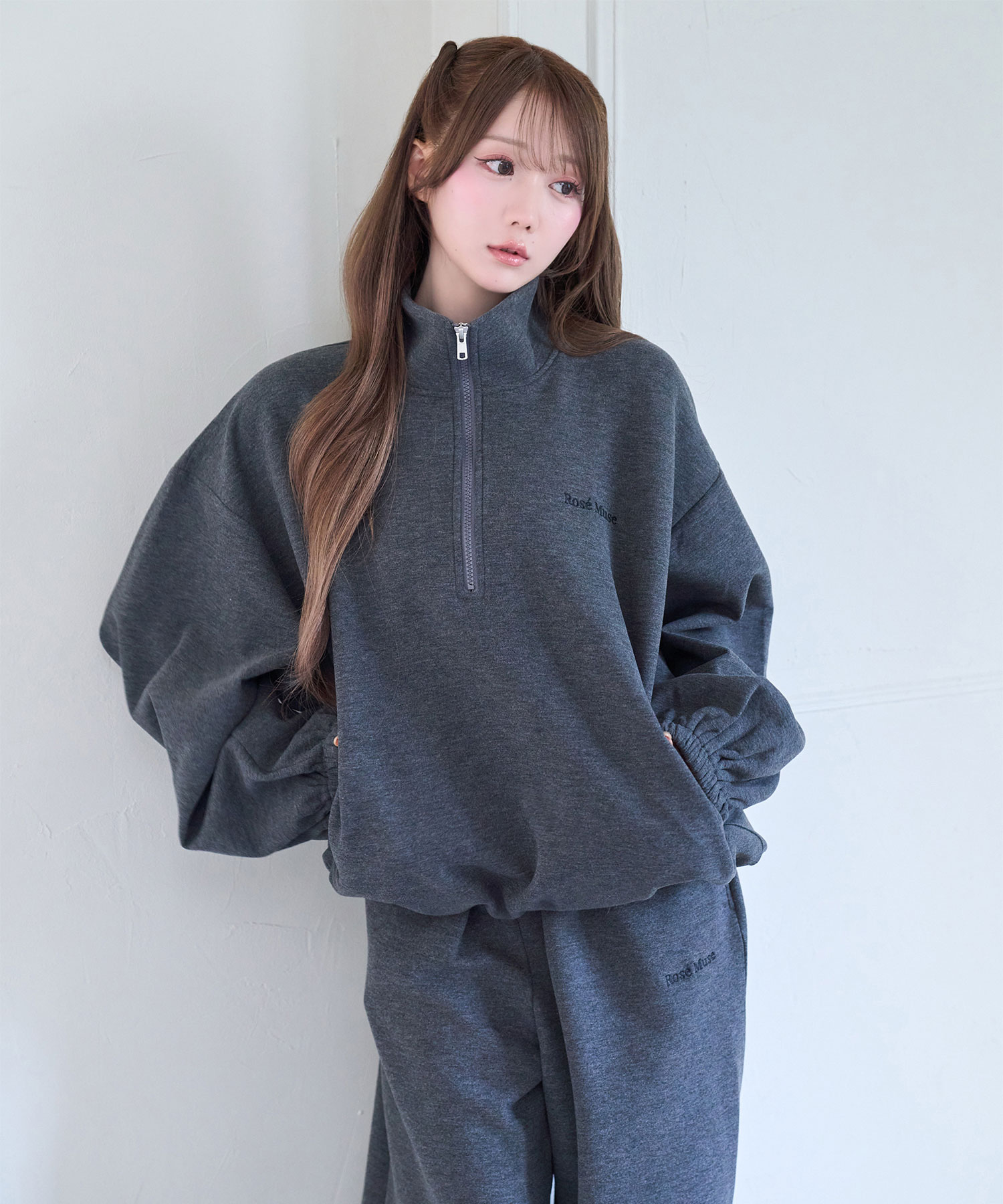 Mochi mochi halfzip tops