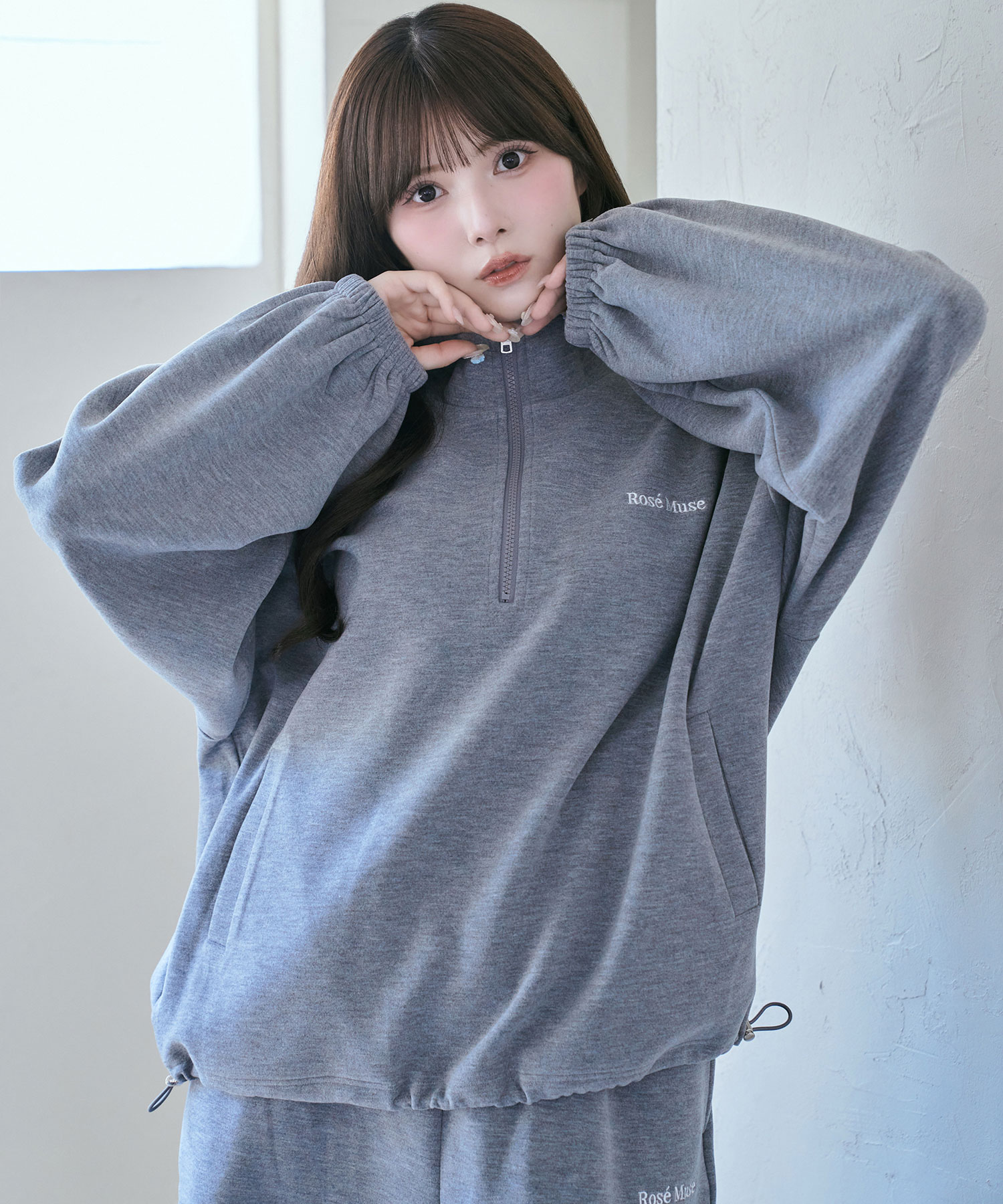 Mochi mochi halfzip tops