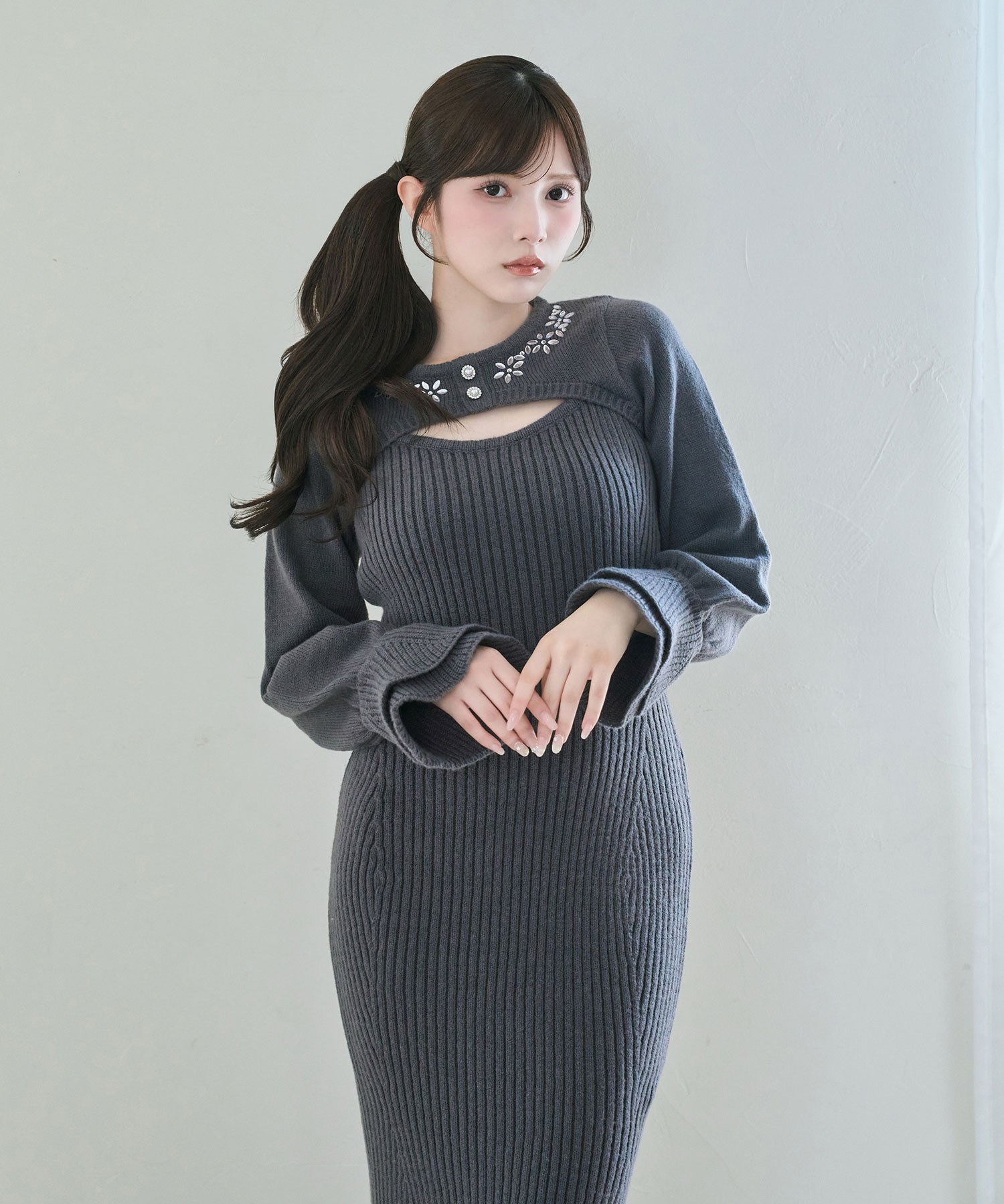Bijou bolero knit o/p set