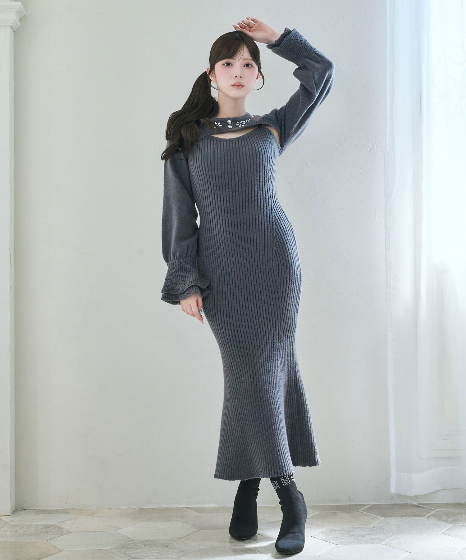 Bijou bolero knit o/p set