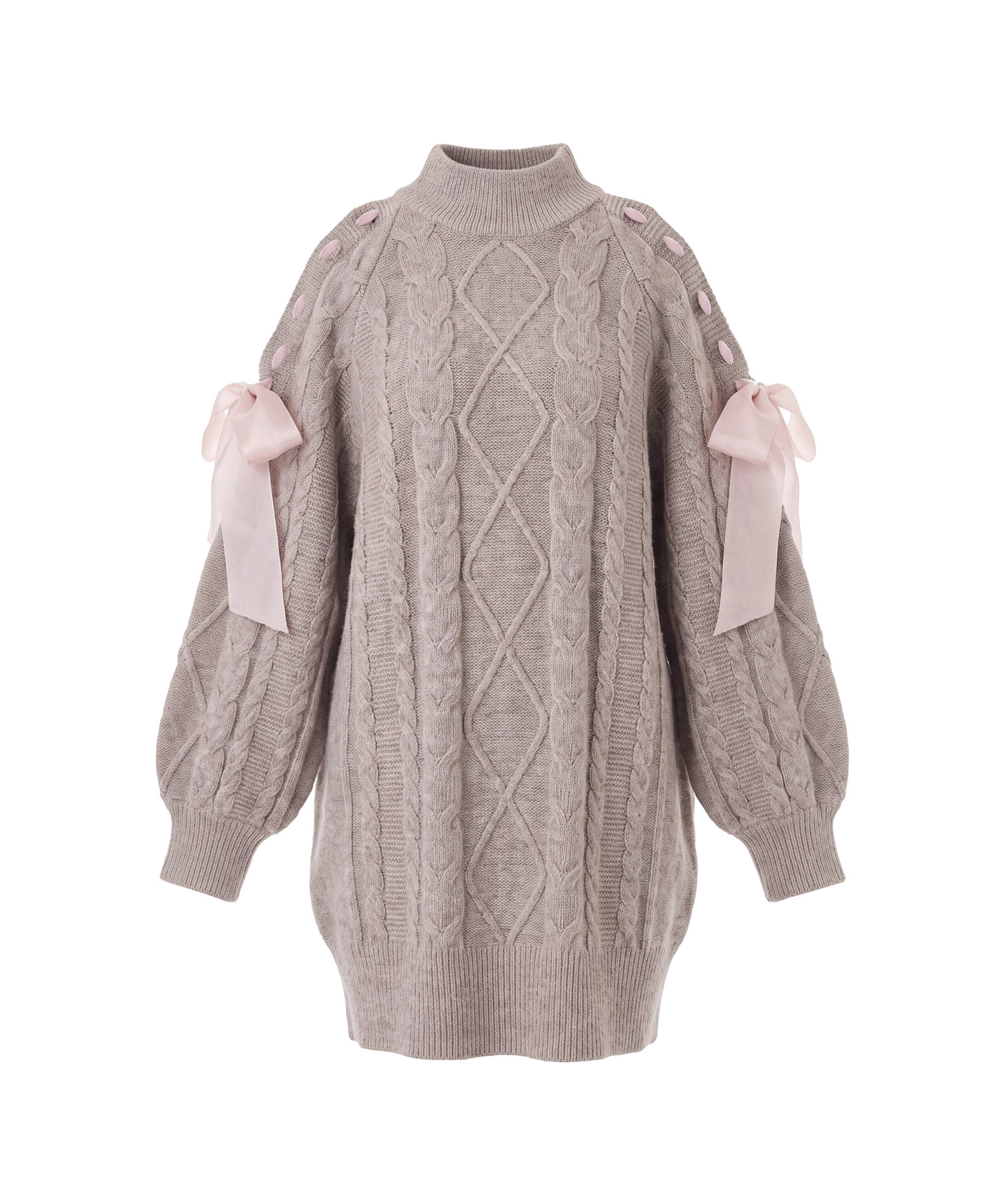 Cold shoulder ribbon cable knit
