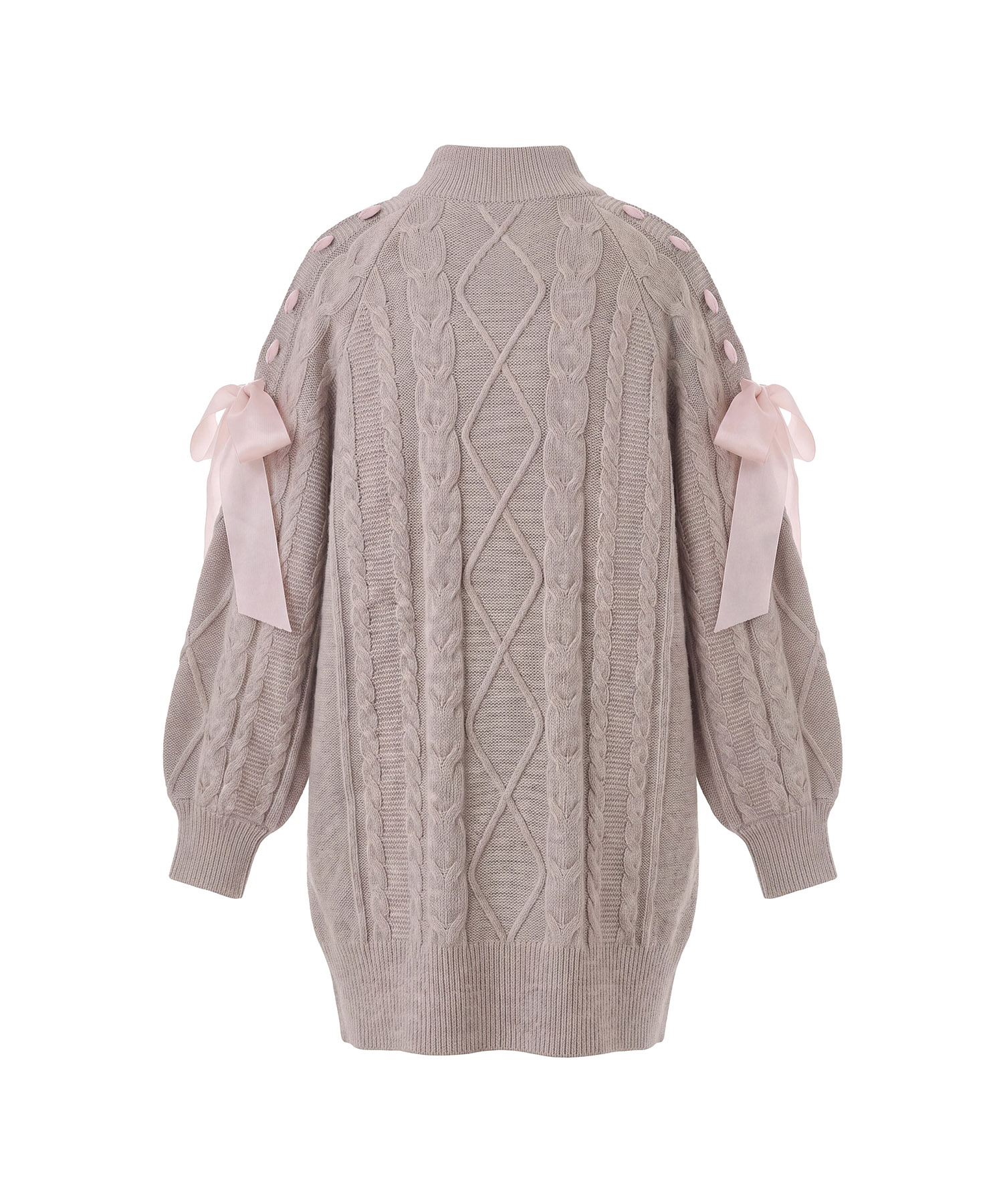 Cold shoulder ribbon cable knit
