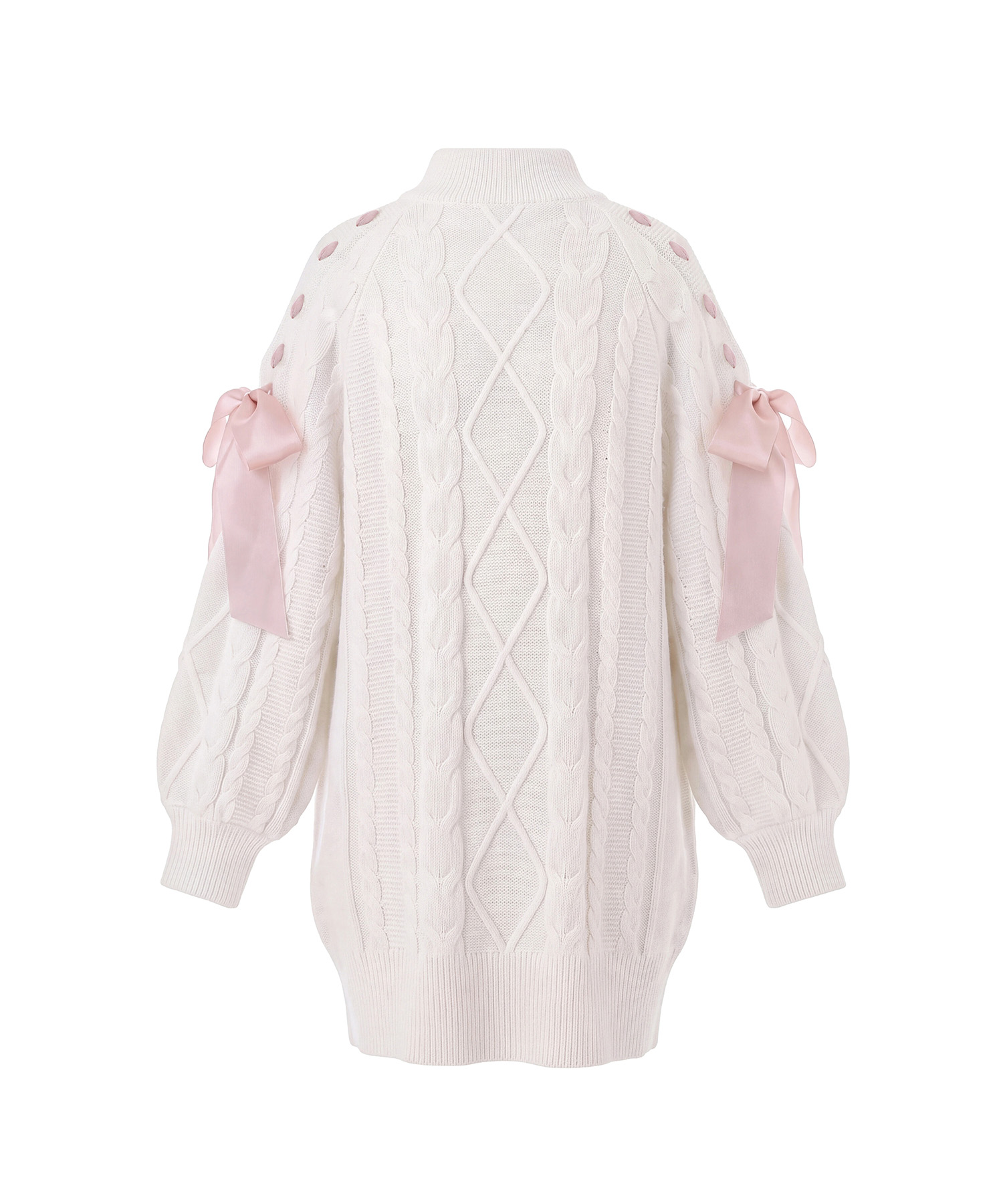 Cold shoulder ribbon cable knit