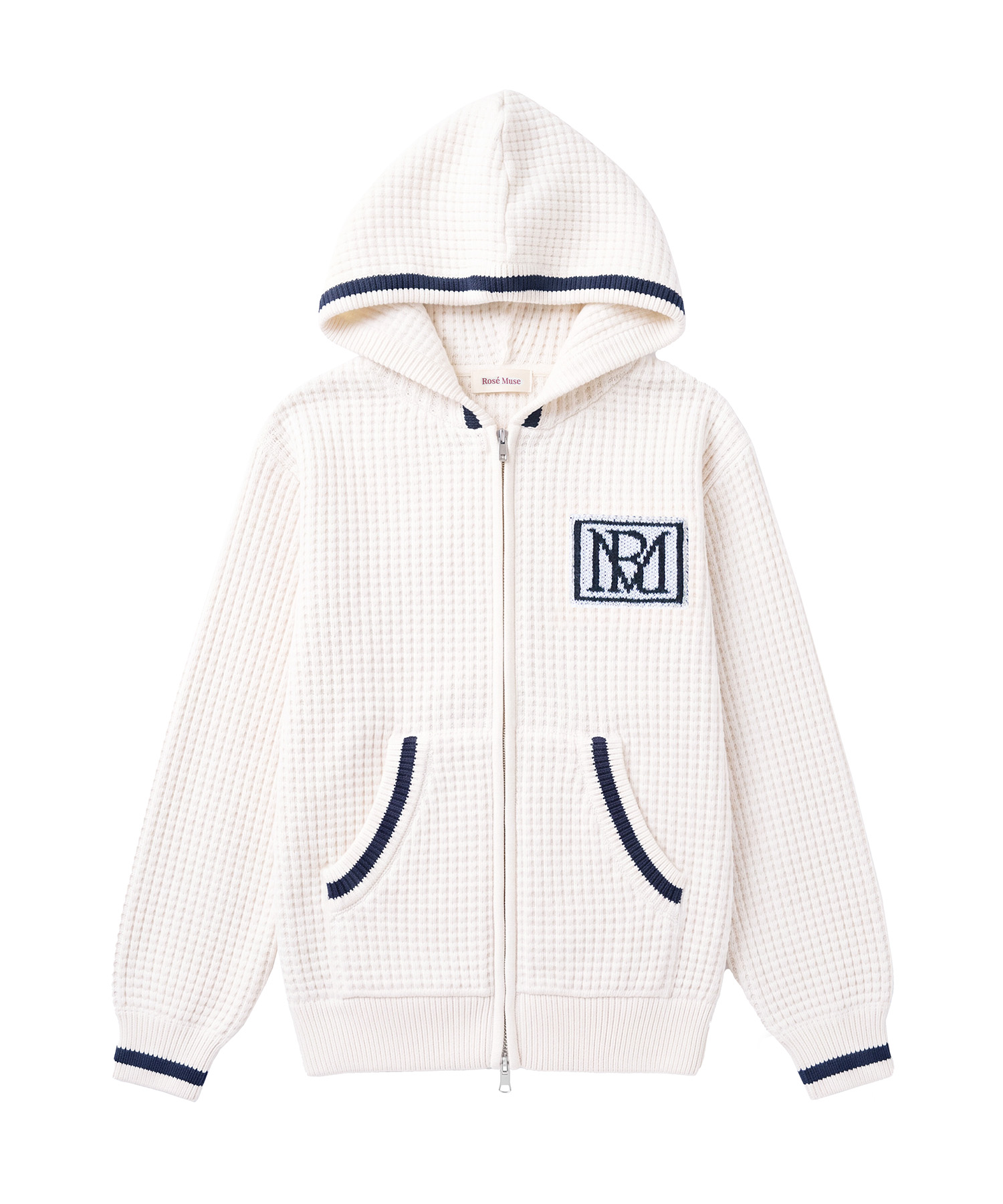 Textured knit hoodie