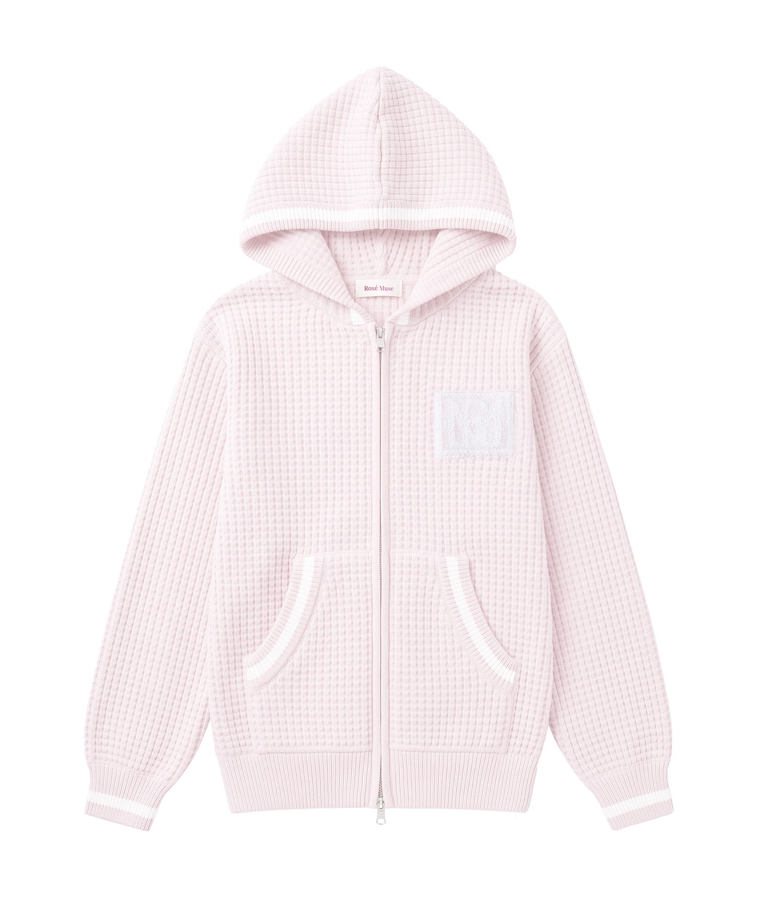 Textured knit hoodie