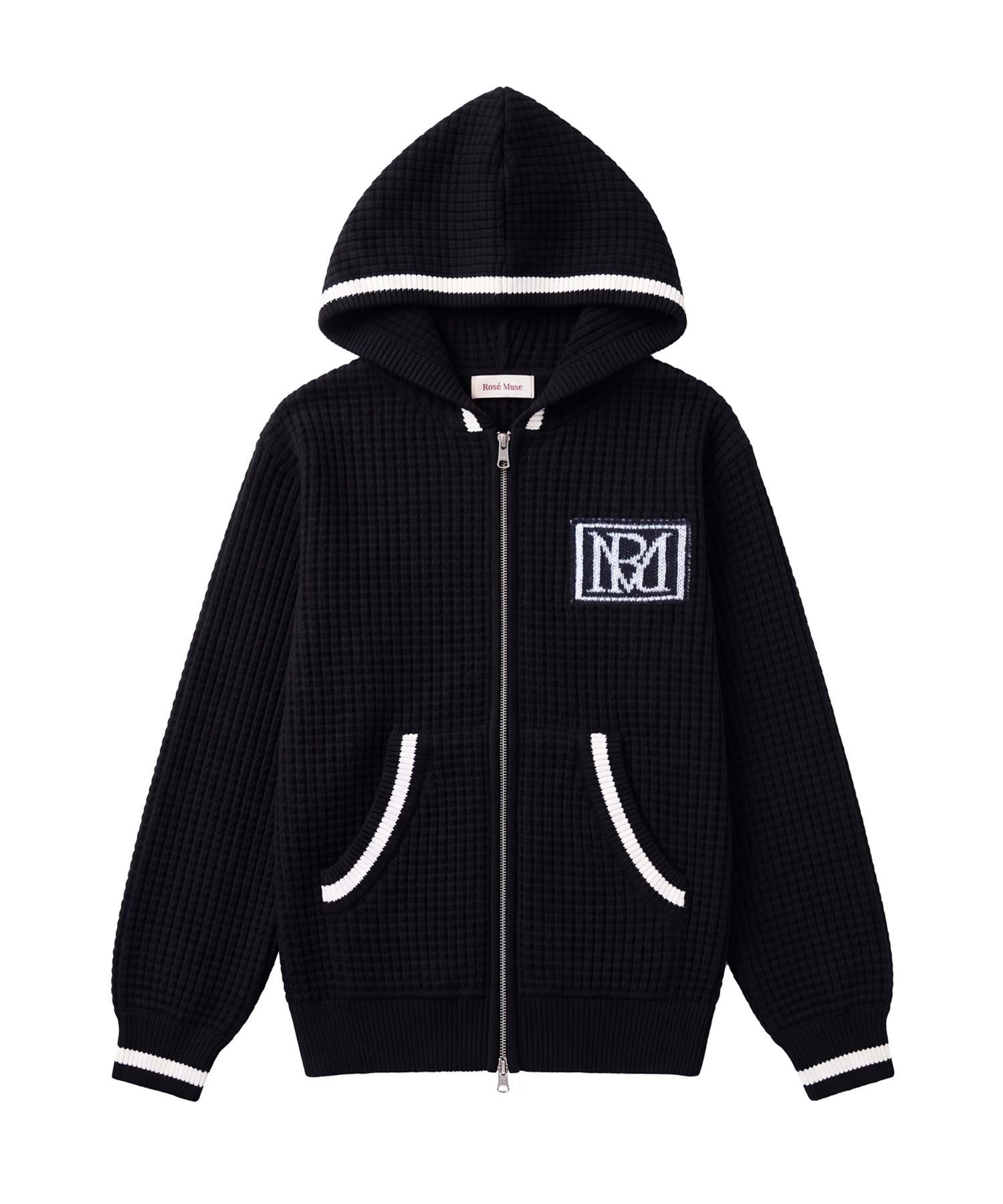 Textured knit hoodie