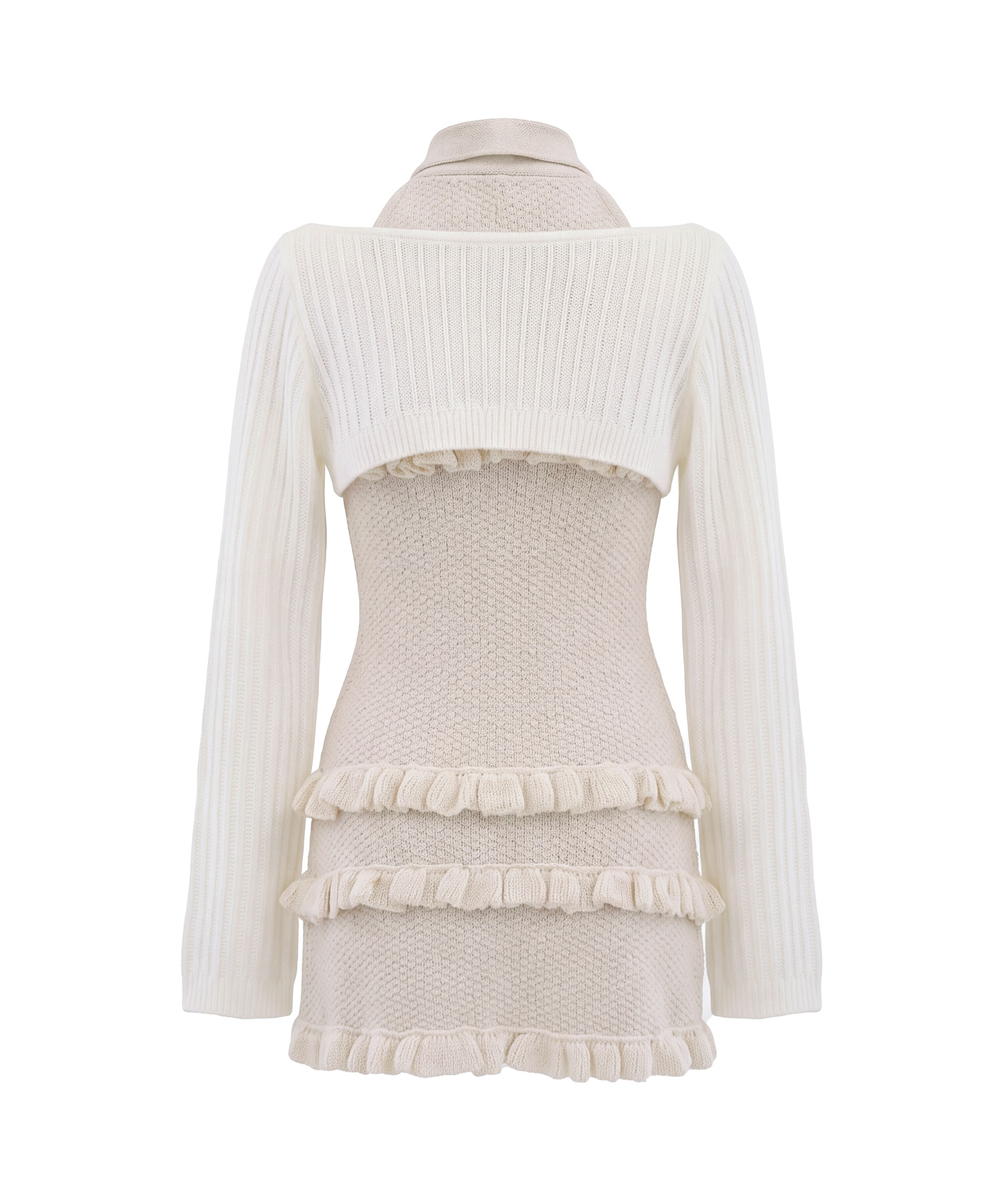 Many frills mini knit o/p set