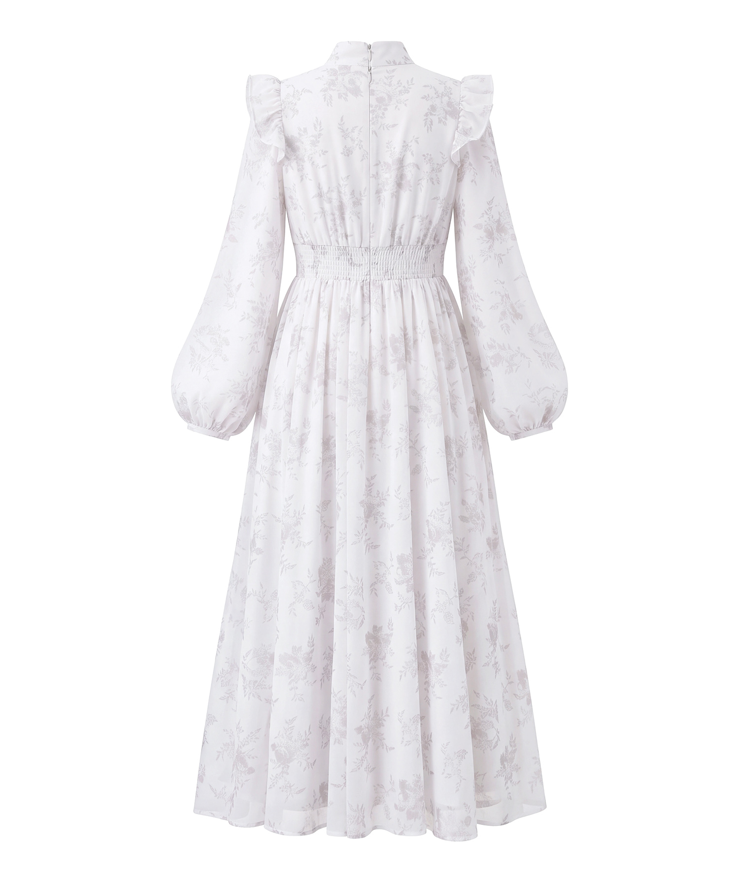 Line floral bow pleats dress