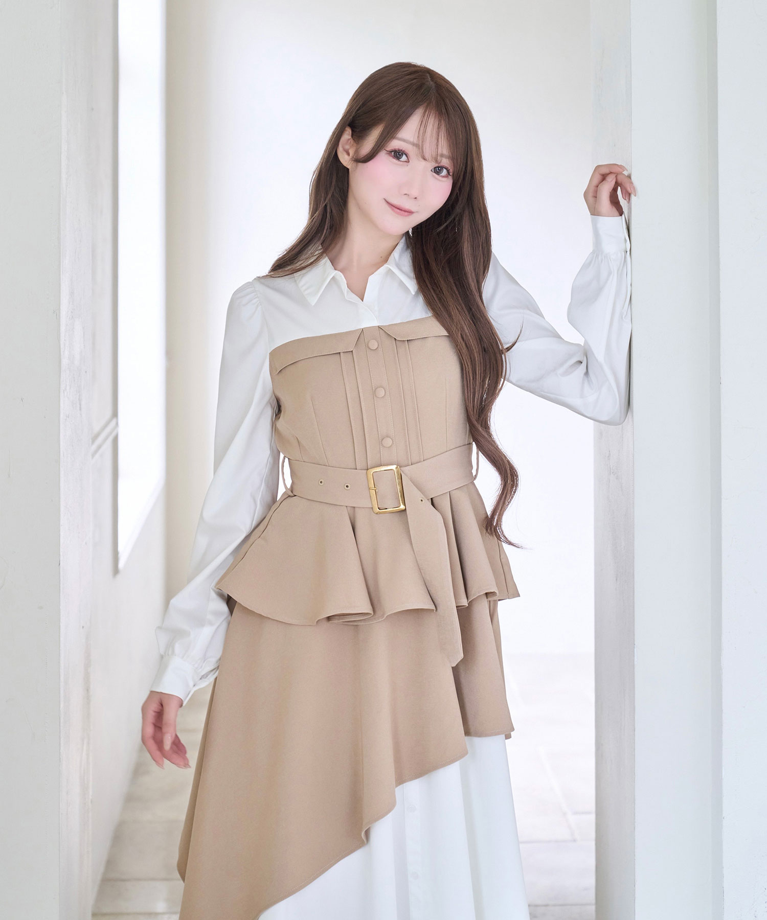 Shirt layering style dress