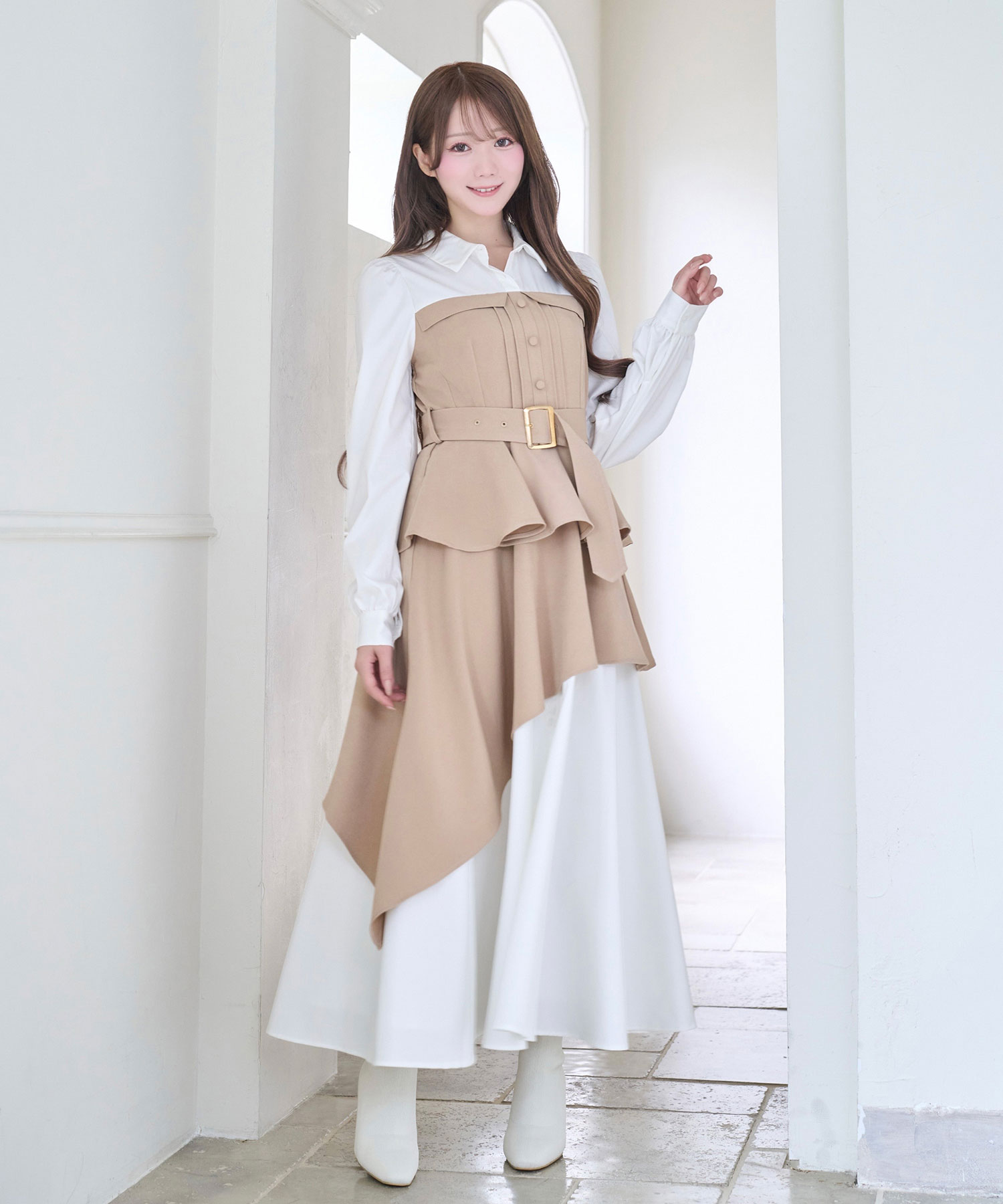 Shirt layering style dress
