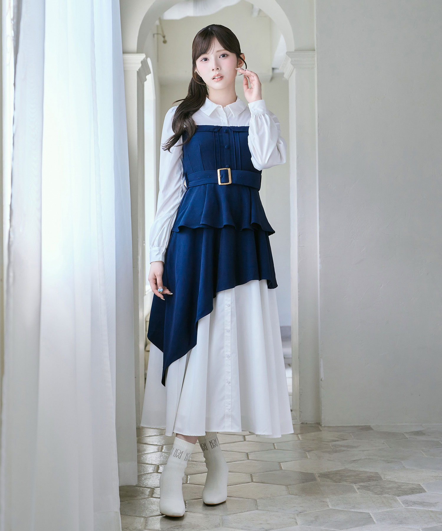 Shirt layering style dress