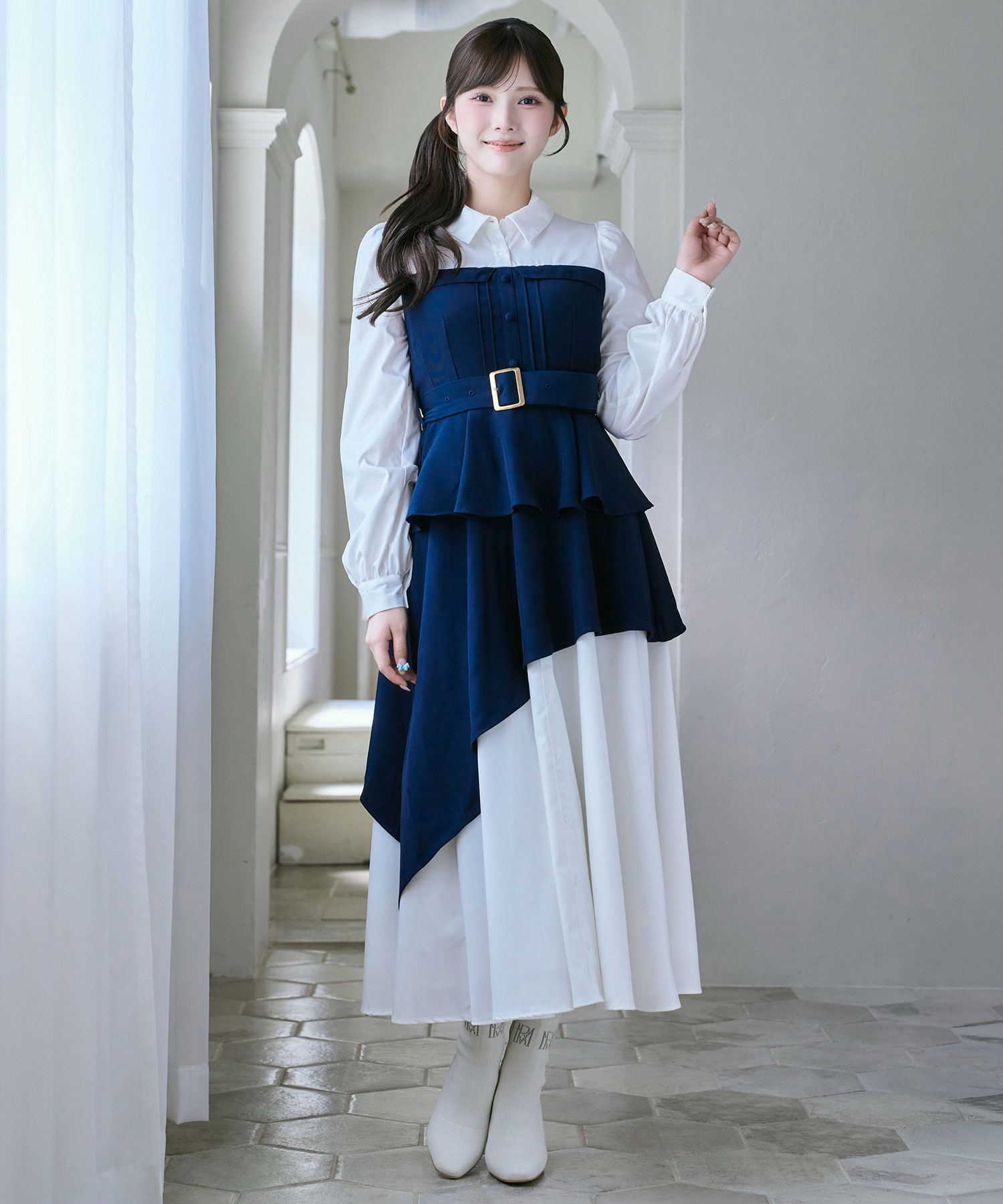Shirt layering style dress