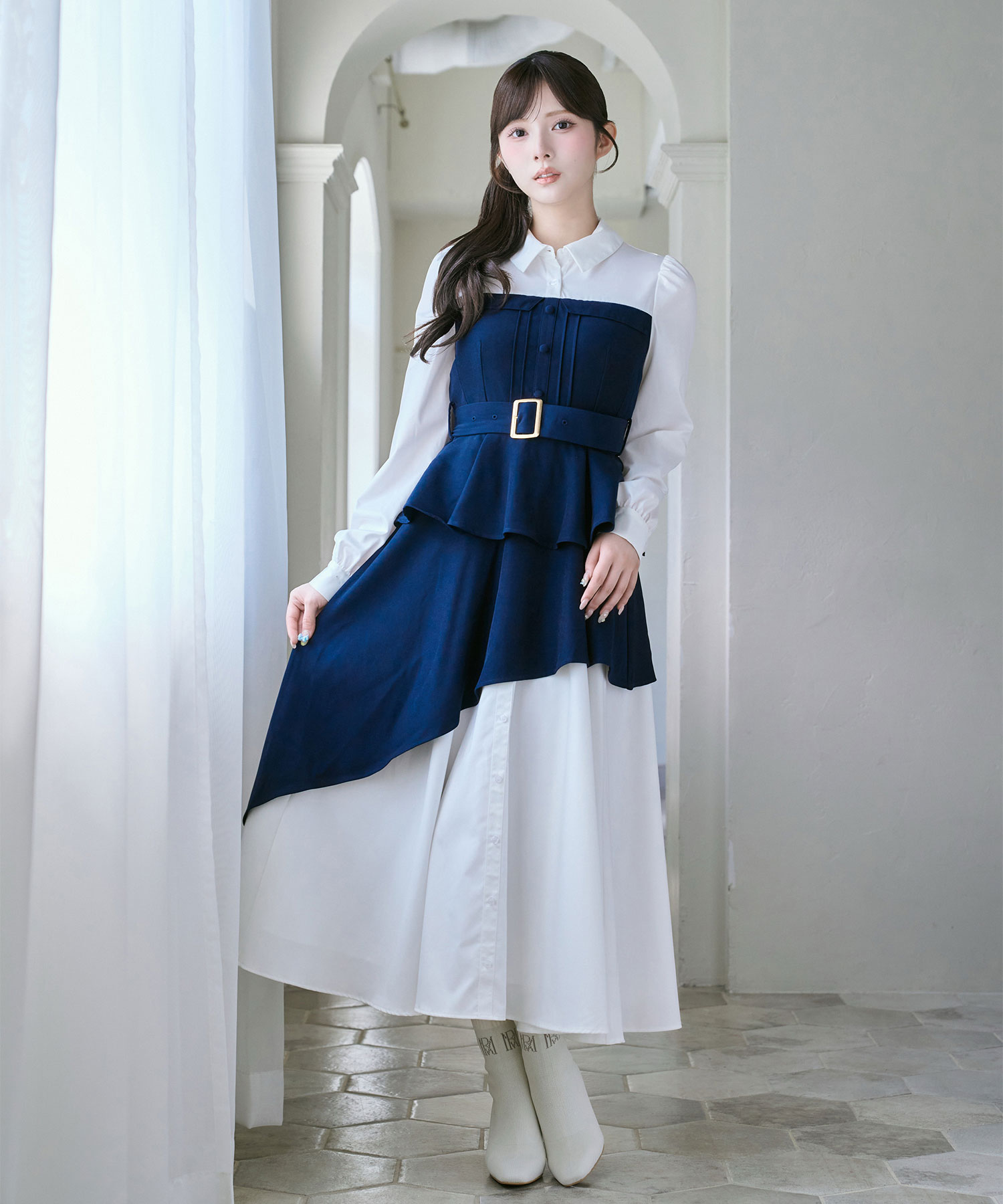Shirt layering style dress